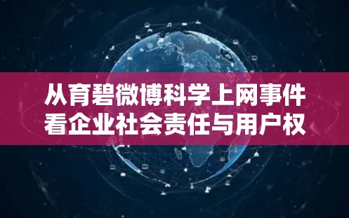 从育碧微博科学上网事件看企业社会责任与用户权益的平衡
